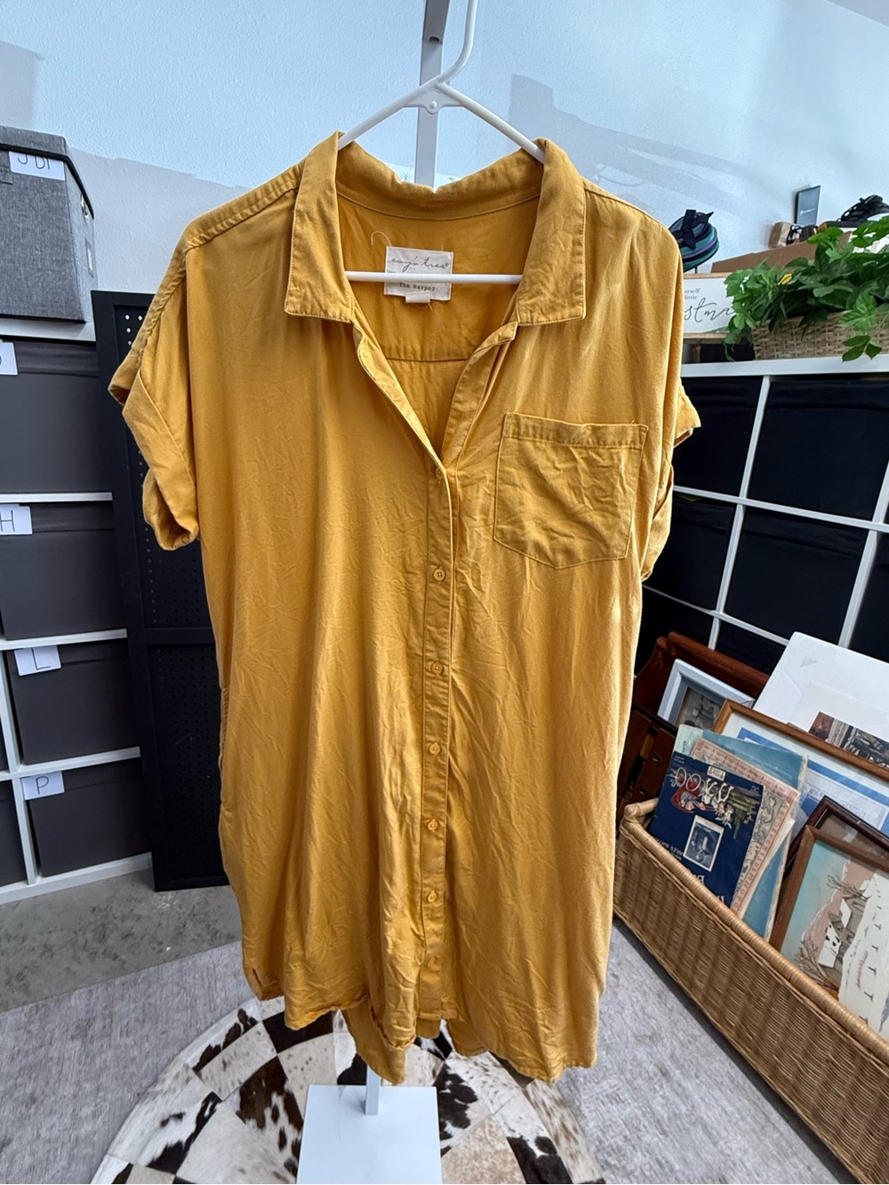 Evy’s Tree The Harper Mustard Button-Up Shirt Dress